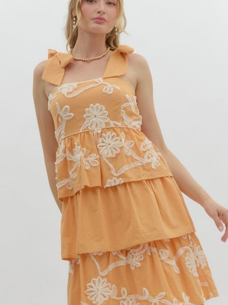 Elm Dr Midi Dress - Apricot