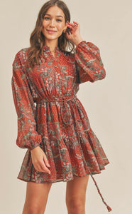 Sutton Dress - Rust Floral