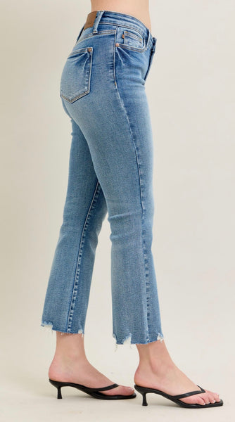 Judy Blue - Medium Rise Kick Flare Denim - Vintage Wash