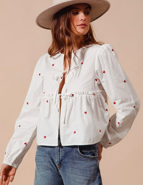 Clay St Heart Embroidered Blouse