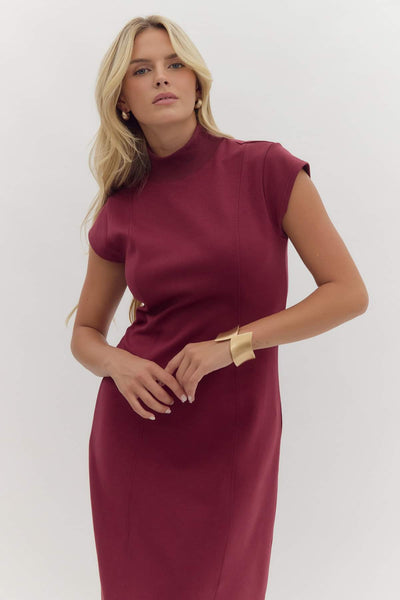 Magnolia Midi Dress - Wine