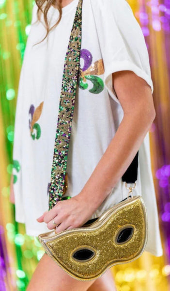 Mardi Gras Mask Crossbody Bag