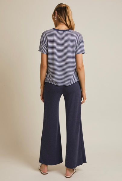 Eleanor Pant Set - Navy & White