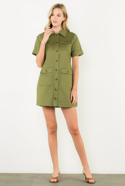 Willow Mini Dress - Olive