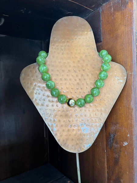 Celestine Beaded Necklace - Olive