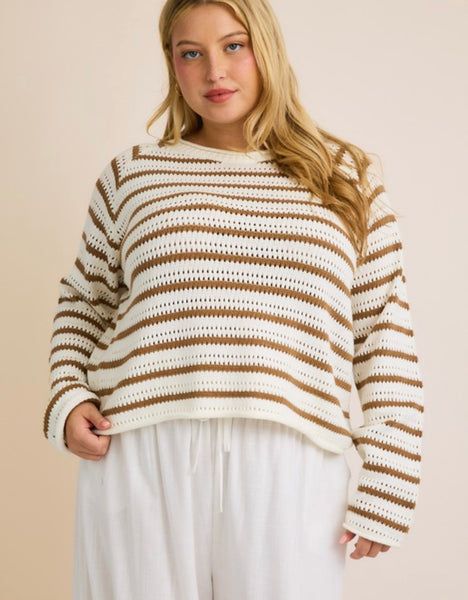 Charlene Ct Open Knit Sweater Top