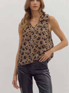 Ayla Bow Strap Top - Brown