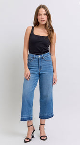 Judy Blue - High Waisted Wide Leg Crop Denim