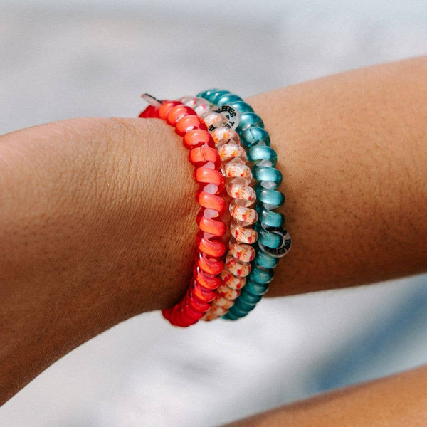 TELETIES - Spiral Hair Coils - Coral Craze Hair Ties - Small