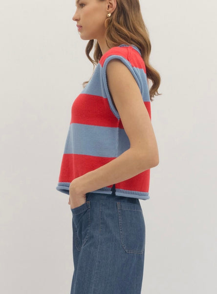 Ailani Sweater Top - Red