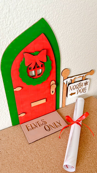 Kids' Christmas DIY Elf Magic Door Painting Kit - Elf Secret Door