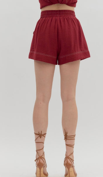 Leah Short Set - Garnet