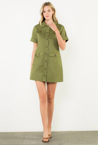 Willow Mini Dress - Olive