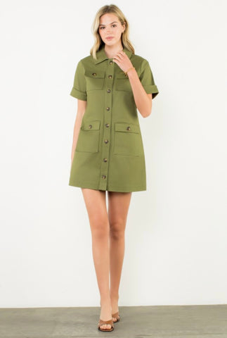 Willow Mini Dress - Olive