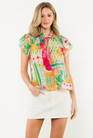 Zoe Flutter Sleeve Top