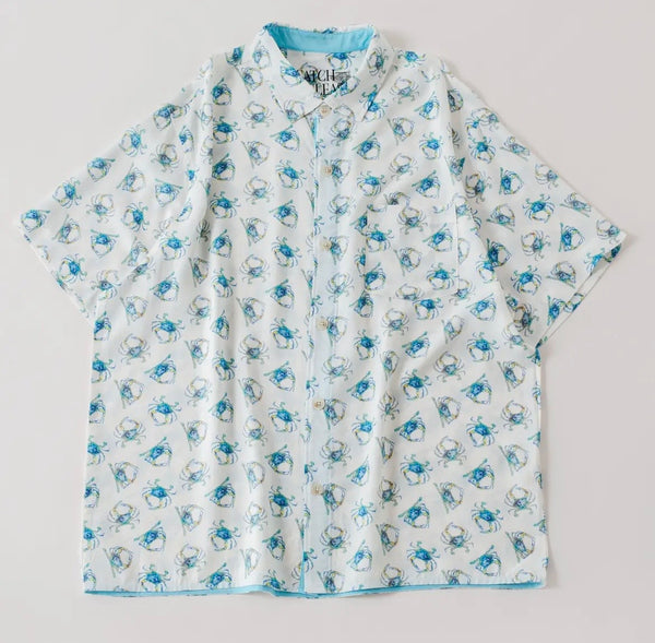 Blue Crab Men’s Short Sleeve Collared Shirt
