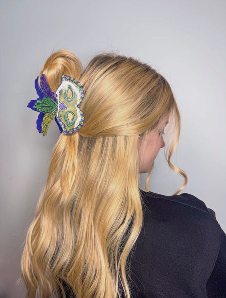 Mardi Gras Mask Claw Clip