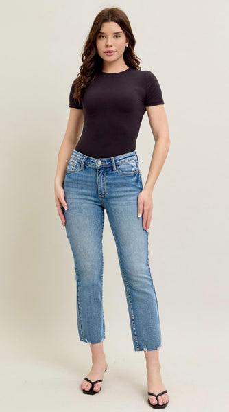 Judy Blue - Medium Rise Kick Flare Denim - Vintage Wash