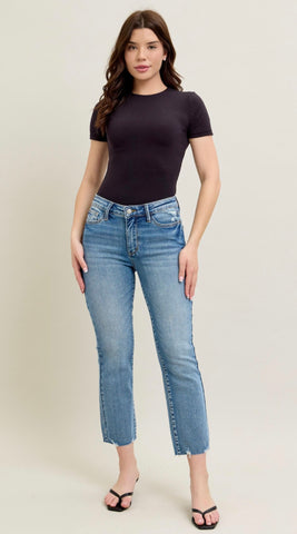Judy Blue - Medium Rise Kick Flare Denim - Vintage Wash