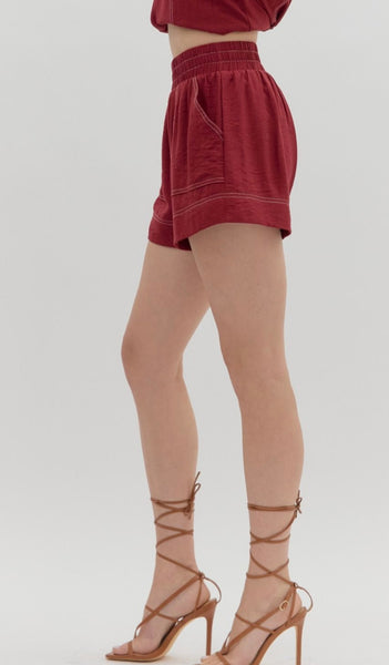 Leah Short Set - Garnet