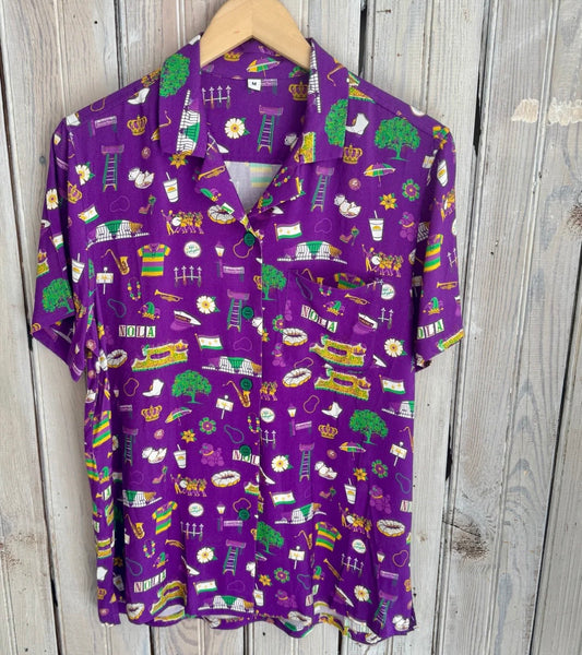 Men’s Mardi Gras Icons Hawaiian Shirt