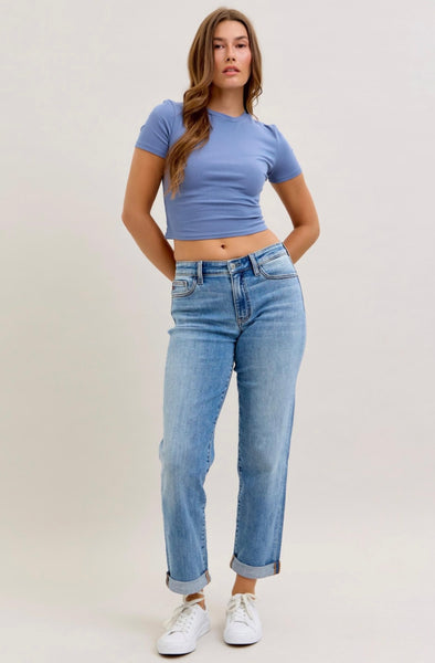 Judy Blue - Caroline Mid Rise Boyfriend Denim