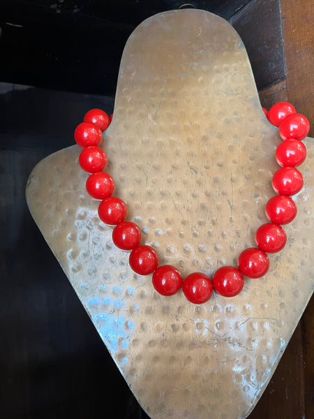 Celestine Beaded Necklace - Red
