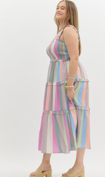 Everglades St Midi Dress - Pastel