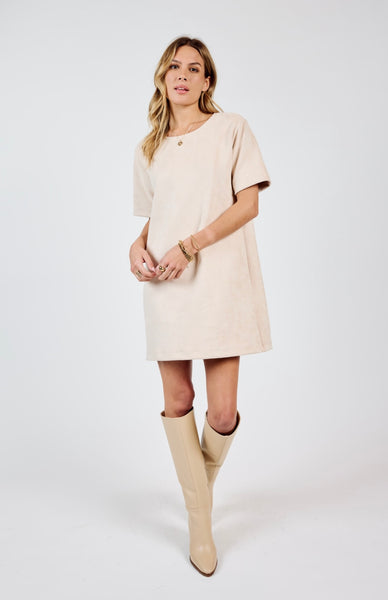 Sadie & Sage - Corwin St Faux Suede Dress - Cream