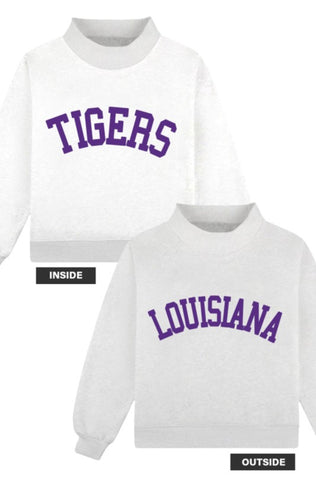 [PREORDER STYLE] Louisiana & Tigers Reversible Mockneck Sweatshirt