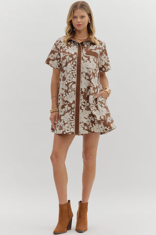 Kinsley Floral Mini Dress - Brown