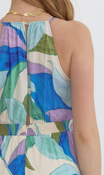 Luna Printed Jumpsuit - Blue