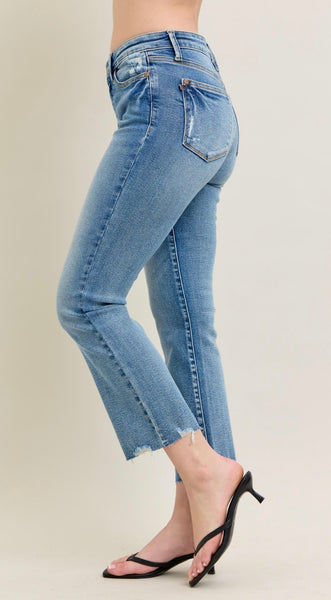Judy Blue - Medium Rise Kick Flare Denim - Vintage Wash