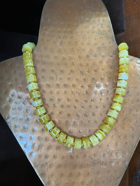 The Amber Beaded Necklace - Yellow