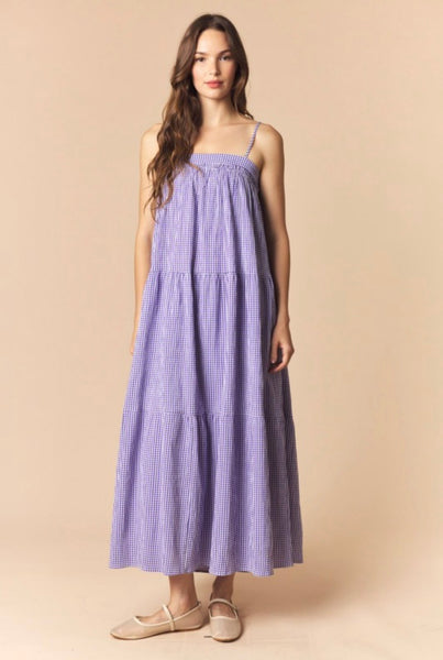 L-S-U! L-S-U! Gingham Maxi Dress - Purple