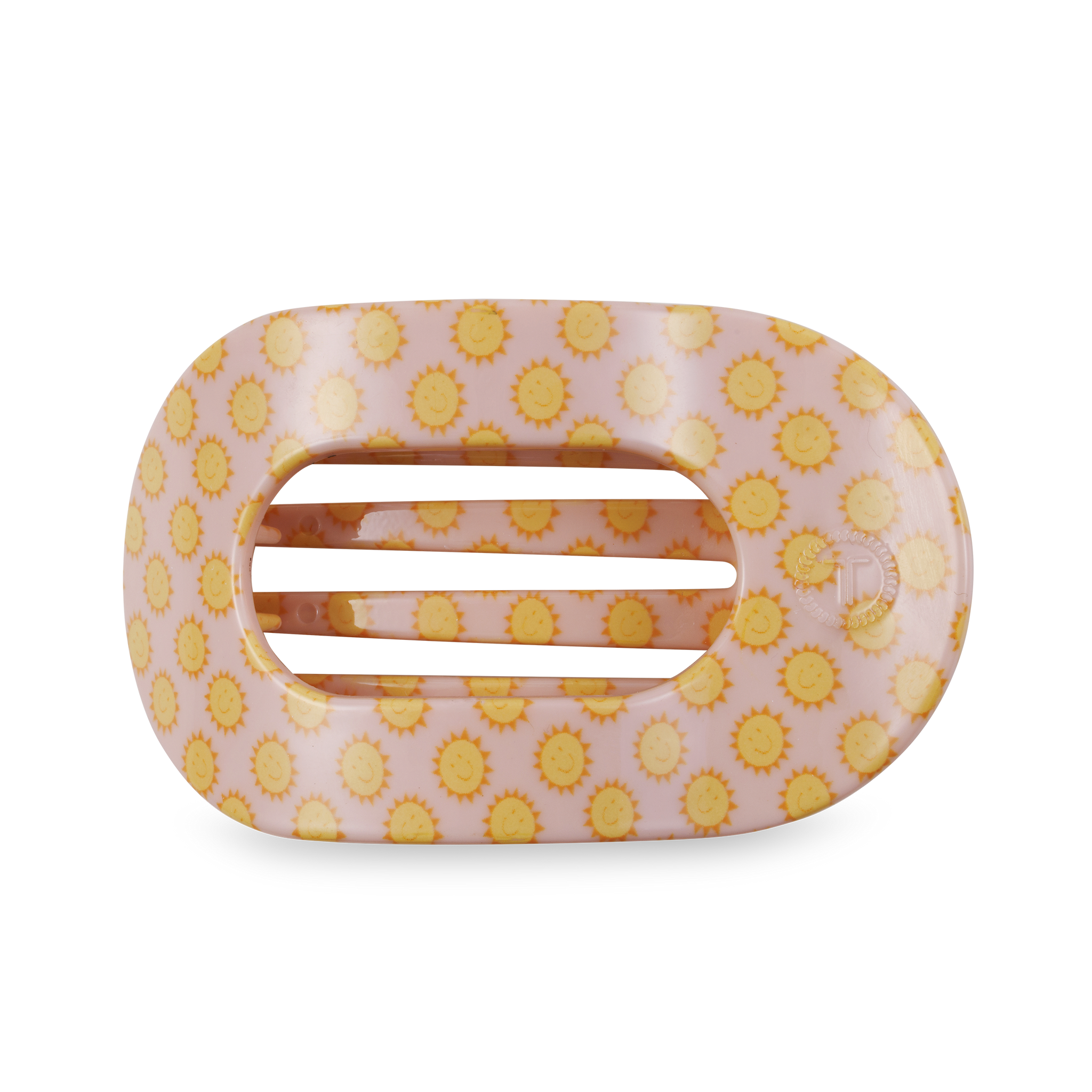 TELETIES - Round Flat Hair Clip - Sunny Days Ahead - Large