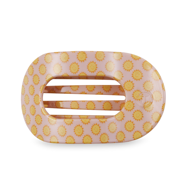 TELETIES - Round Flat Hair Clip - Sunny Days Ahead - Large