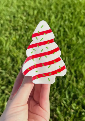 [PREORDER] Christmas Tree Cake Custom Claw Clip - Large
