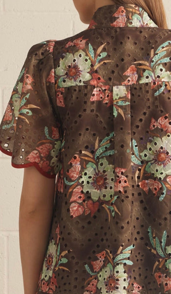 Hunter Floral Mini Dress - Brown