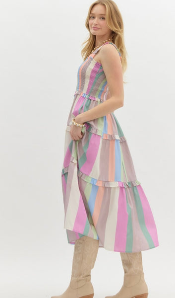 Everglades St Midi Dress - Pastel