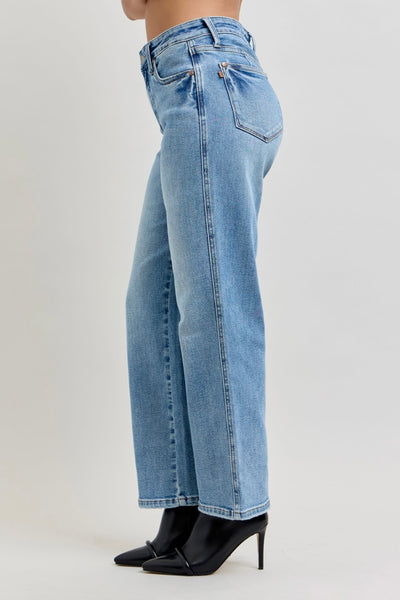 Judy Blue - Bella Mid Rise Petite Straight Ankle Denim