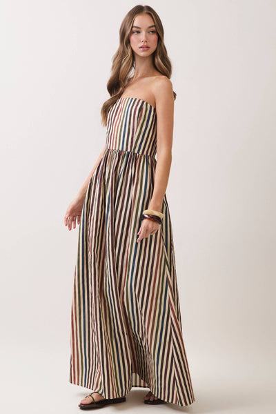 Chanel Multi Stripe Maxi Dress