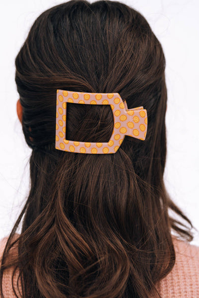 TELETIES - Square Flat Hair Clip - Sunny Days Ahead - Medium