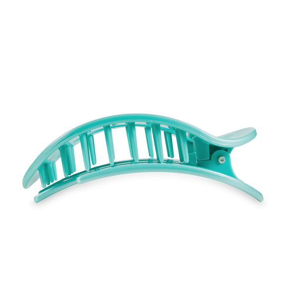 TELETIES - Round Flat Hair Clip - Totally Turquoise - Large