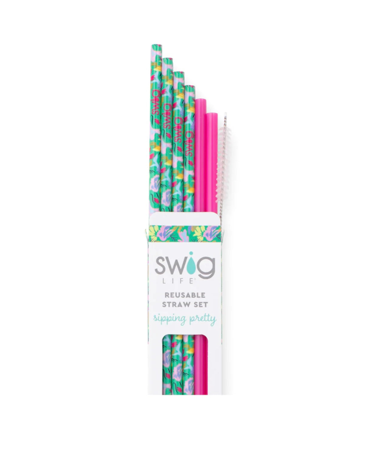 SWIG - Paradise + Hot Pink Reusable Straw Set