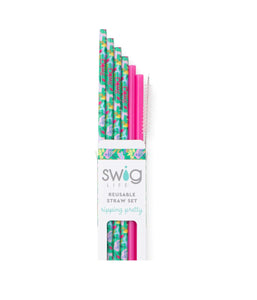 SWIG - Paradise + Hot Pink Reusable Straw Set