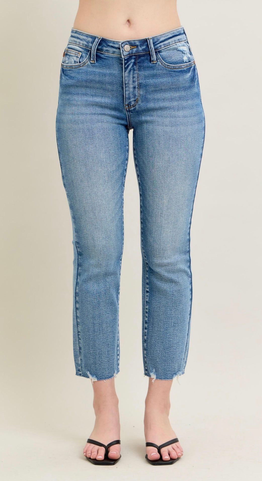 Judy Blue - Medium Rise Kick Flare Denim - Vintage Wash