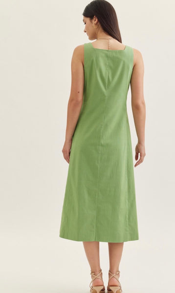 Alina Midi Dress - Matcha
