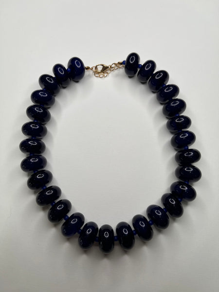 Elowen Beaded Necklace - Navy