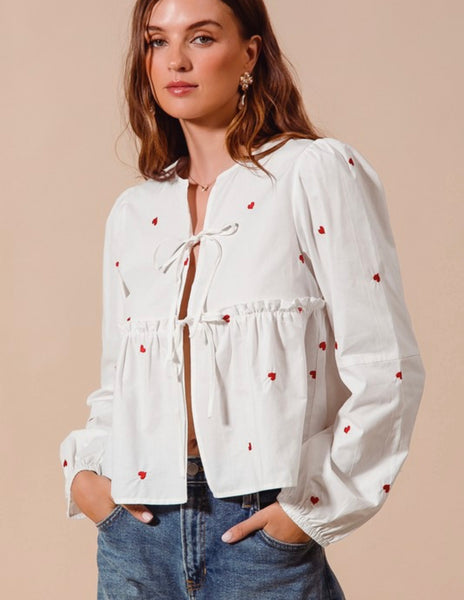 Clay St Heart Embroidered Blouse